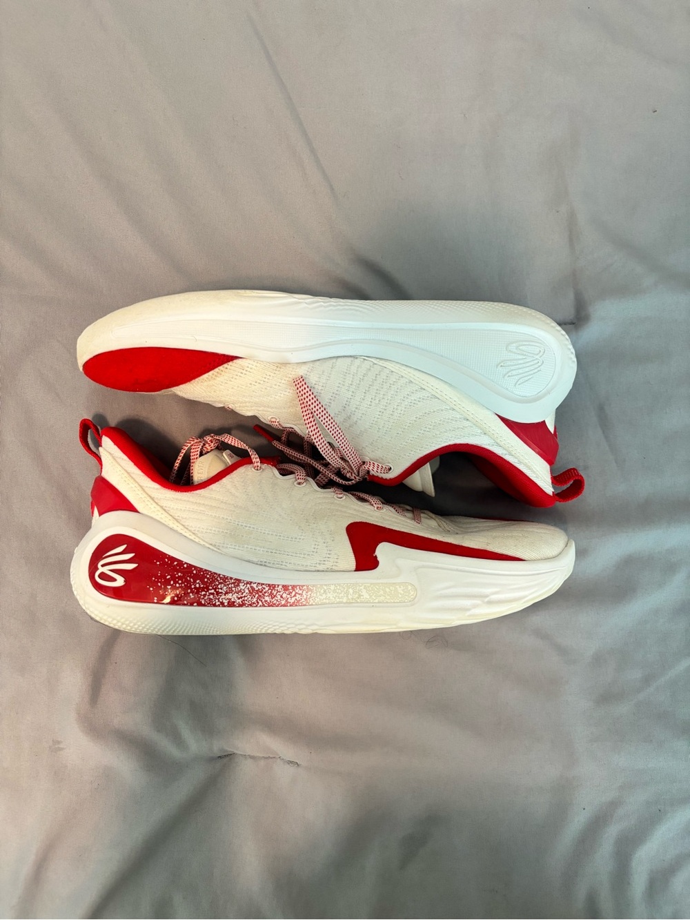 Under Armour White & Red Athletic Sneakers